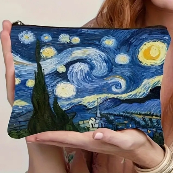 Handbags - NWT VAN GOGH Starry Night Print Zipper Pouch MAKEUP BAG PENCIL POUCH ETC.